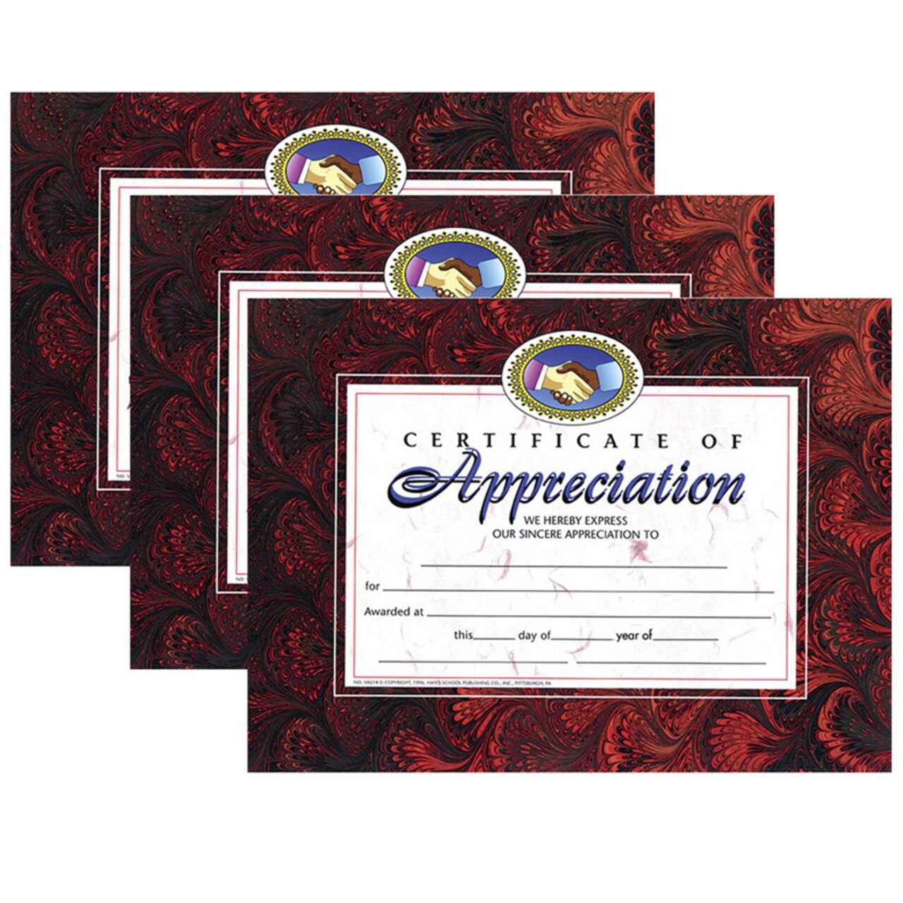 Certificate Of Appreciation, 8.5" X 11", 30 Per Pack, 3 Packs